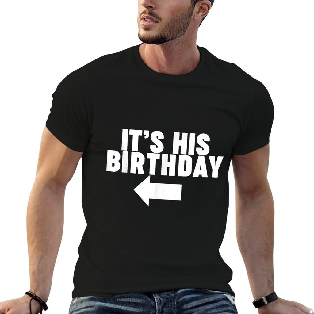 It's His Birthday  Oversized Silhouette T-Shirt