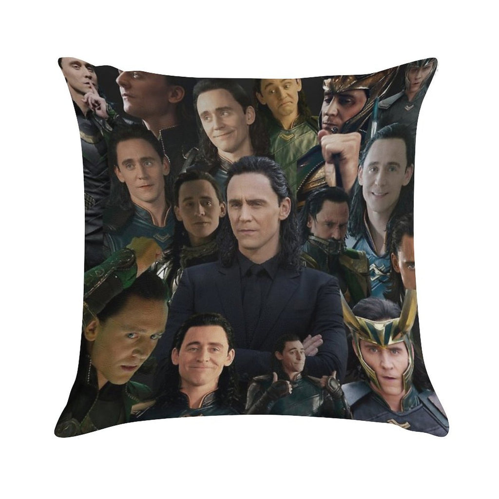 Tom Hiddleston Collage Soft Hidden Zipper Throw Pillow