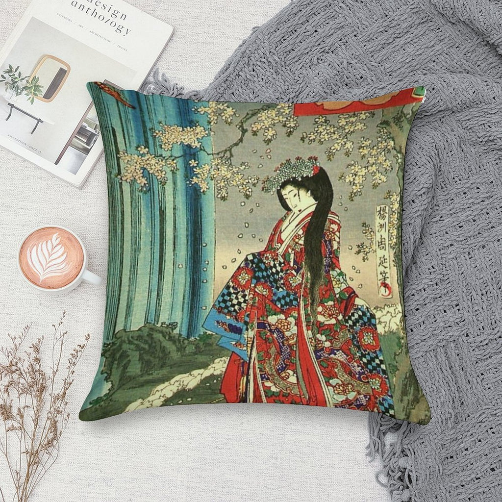 Japanese Classic Geisha Lady - Japan Art Soft Bedroom Essential Throw Pillow
