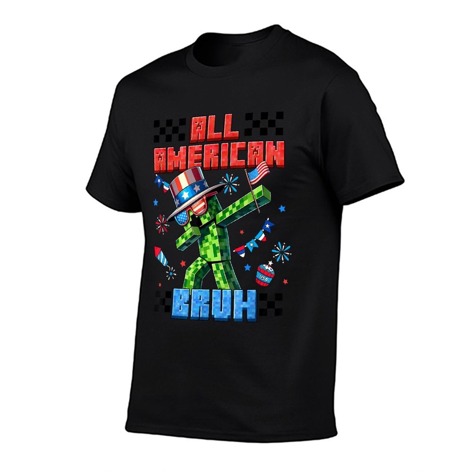Funny All American Bruh Pixel Graphics Gamers 4th Of July  Odor-resistant T-Shirt