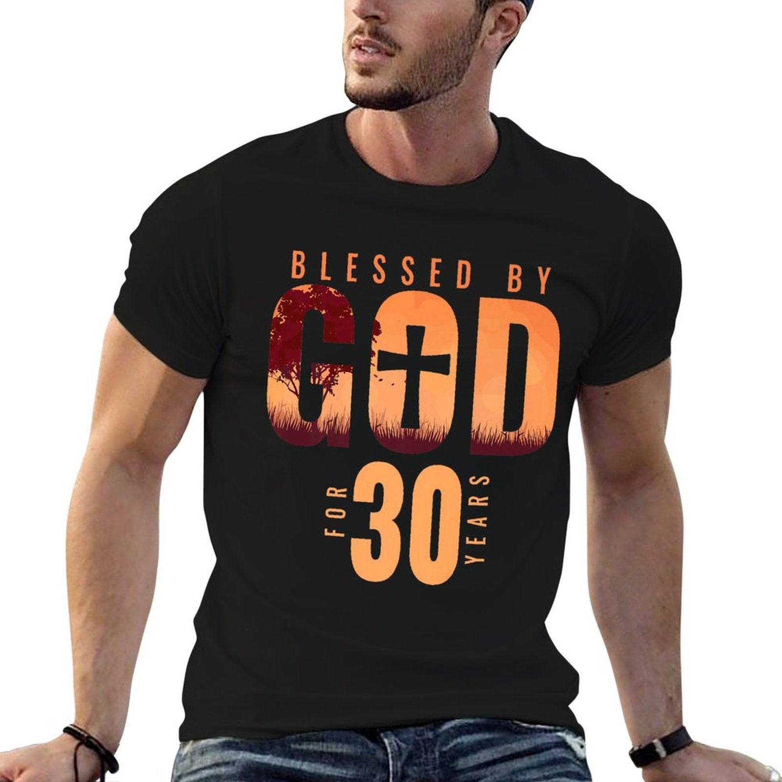 Blessed By God For 30 Years 30th Birthday Religious Theme Premium  Eco-friendly Material T-Shirt