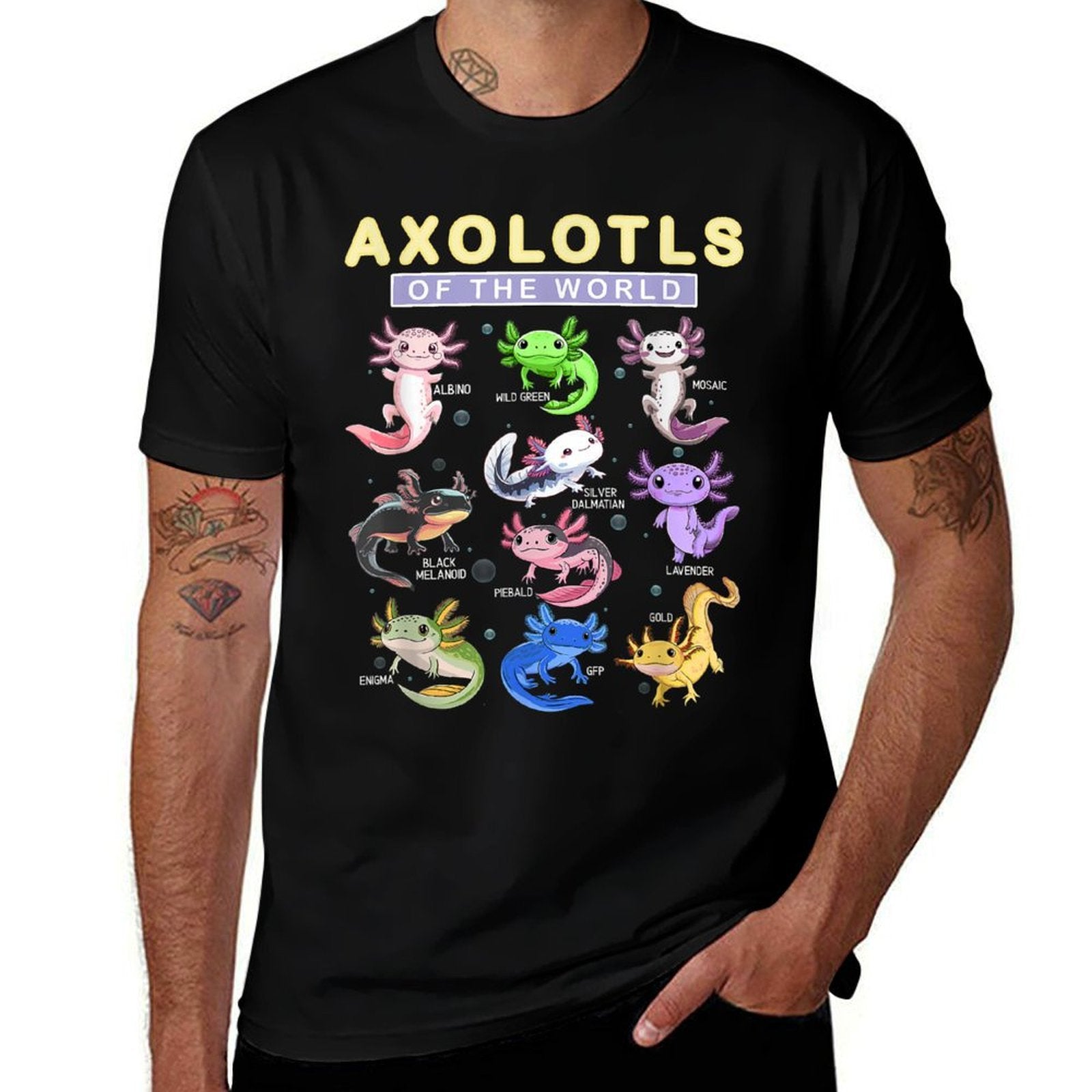 Funny Axolotls Of The World Cute Kawaii Axolotl  Odor-resistant T-Shirt