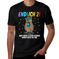 21st Birthday Girl Boy Funny - Finally 21 Quokka  Rolled Sleeves T-Shirt