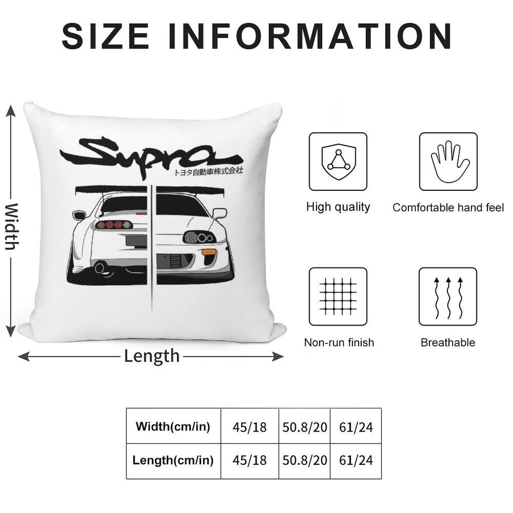 Toyota Supra MK IV - CarCorner Soft Shrink-Resistant Throw Pillow