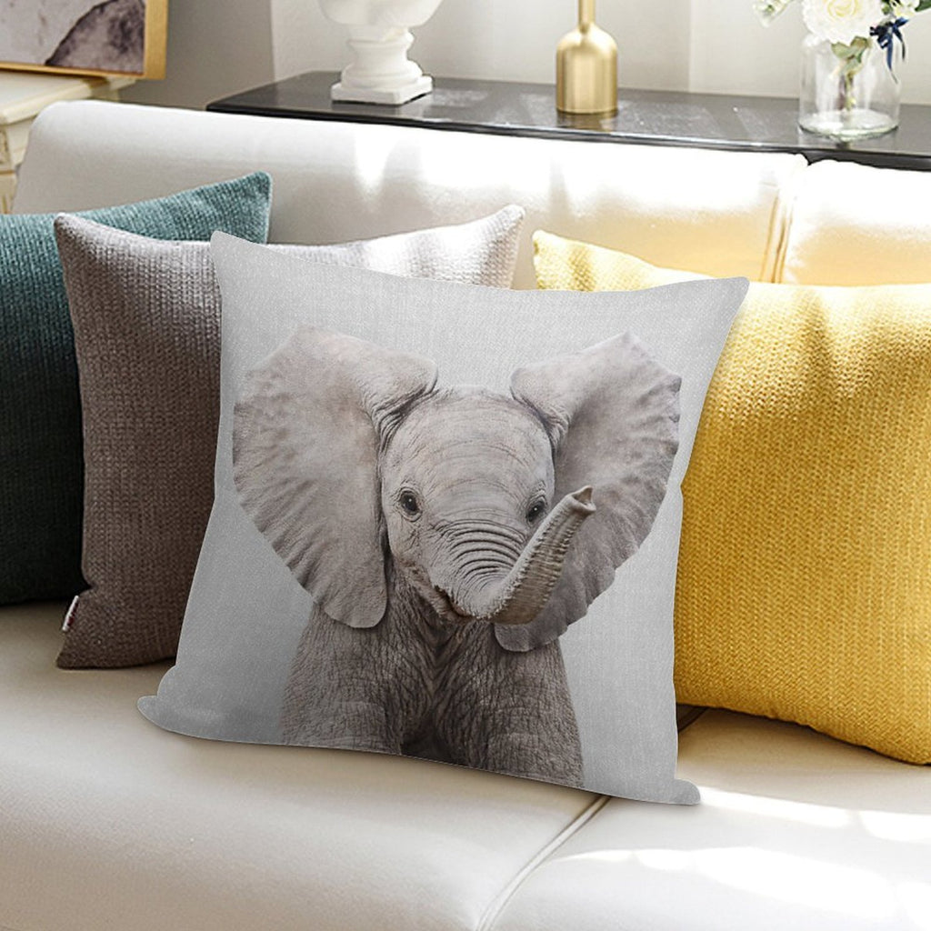 Baby Elephant - Colorful Soft Gift Ready Throw Pillow