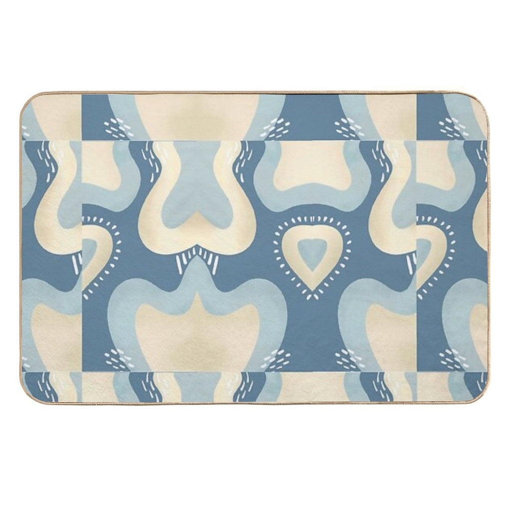 BLUE GOLD OCEANIC ABSTRACT Durable Bath Mat