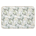 Green Leaves And Flower Blossom Pattern  Fade-Resistant Bath Mat