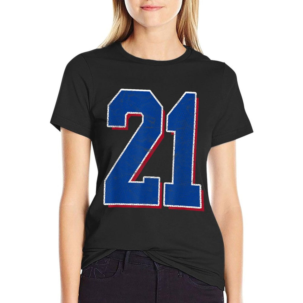 Number 21 Numbered Uniform Sports Team Jersey 21st Birthday  Relaxed-fit T-Shirt