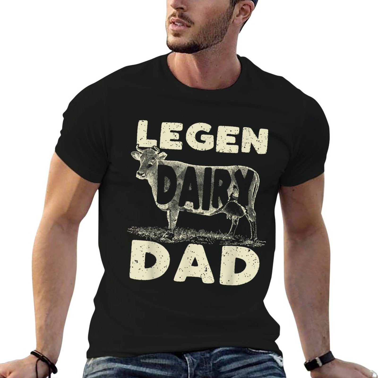Legen Dairy Dad Cow Farmer Fathers Day for Men  Wrinkle-resistant T-Shirt