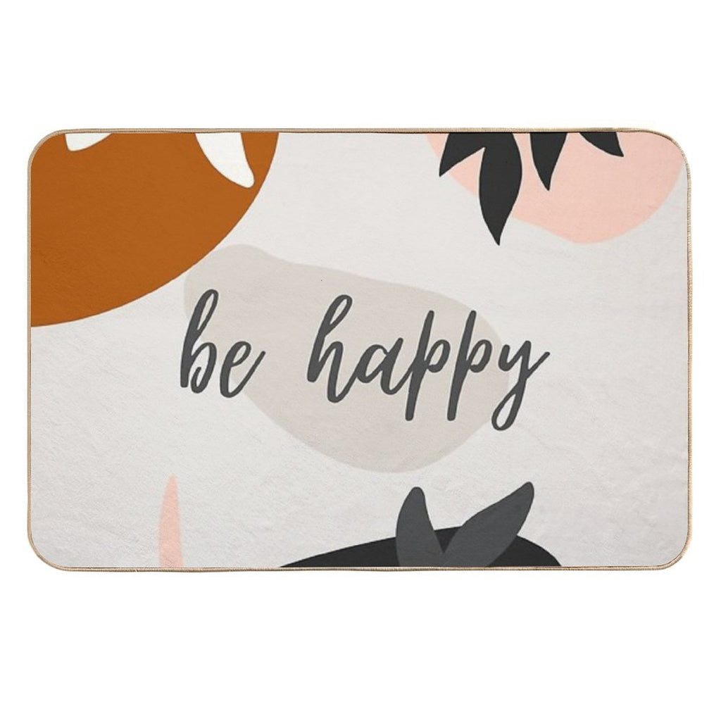 Be Happy -Boho- Modern Art - Abstract  Odorless Bath Mat