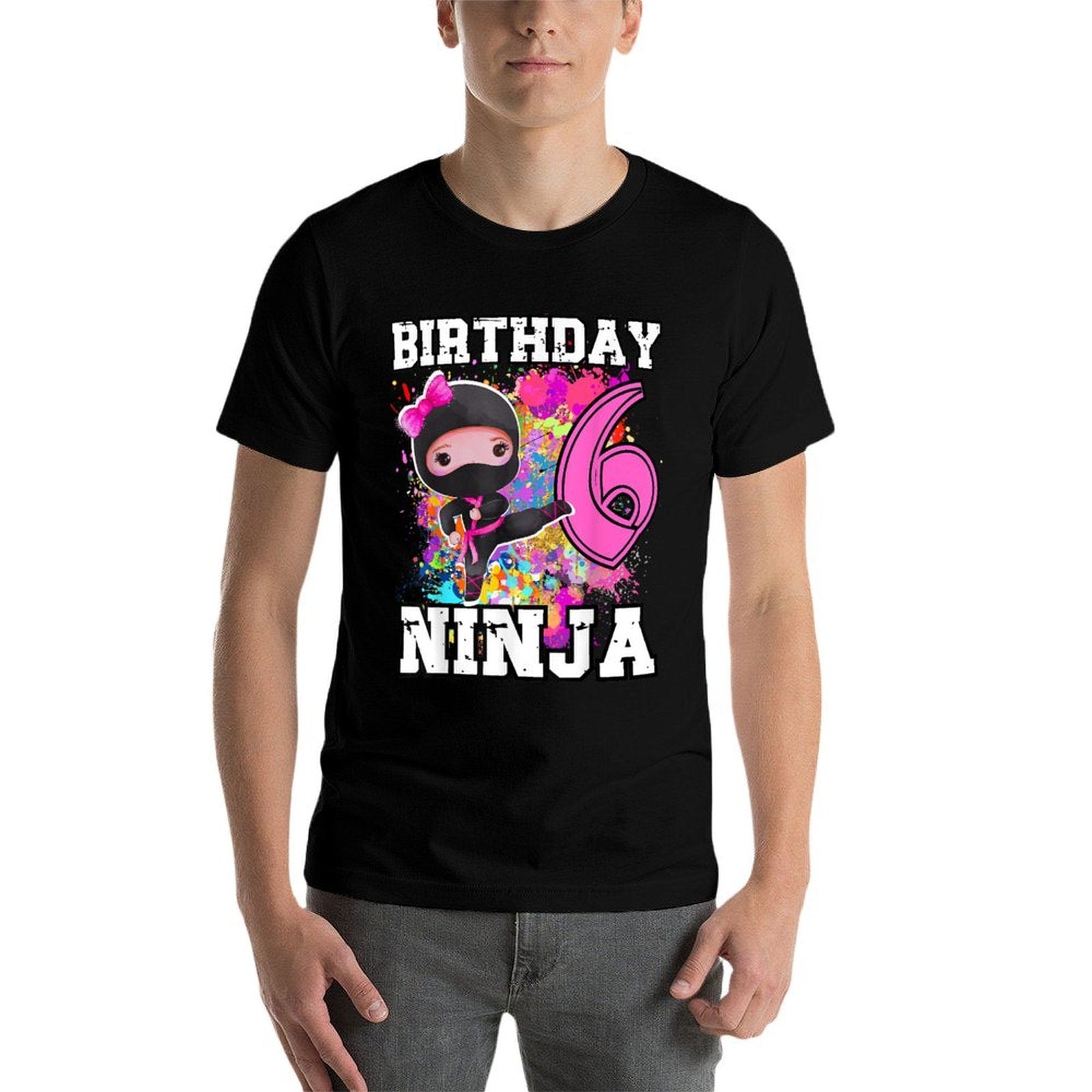 Birthday Ninja Girl 6 Year Old Funny Ninja Party Birthday  Durable T-Shirt