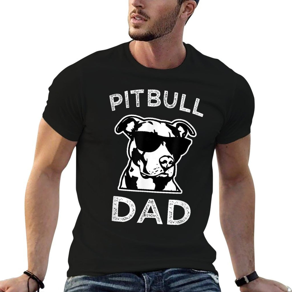 Mens Pitbull Dad Dog Lover Gift Fathers Day Pitbull Advocate  Stretchy T-Shirt