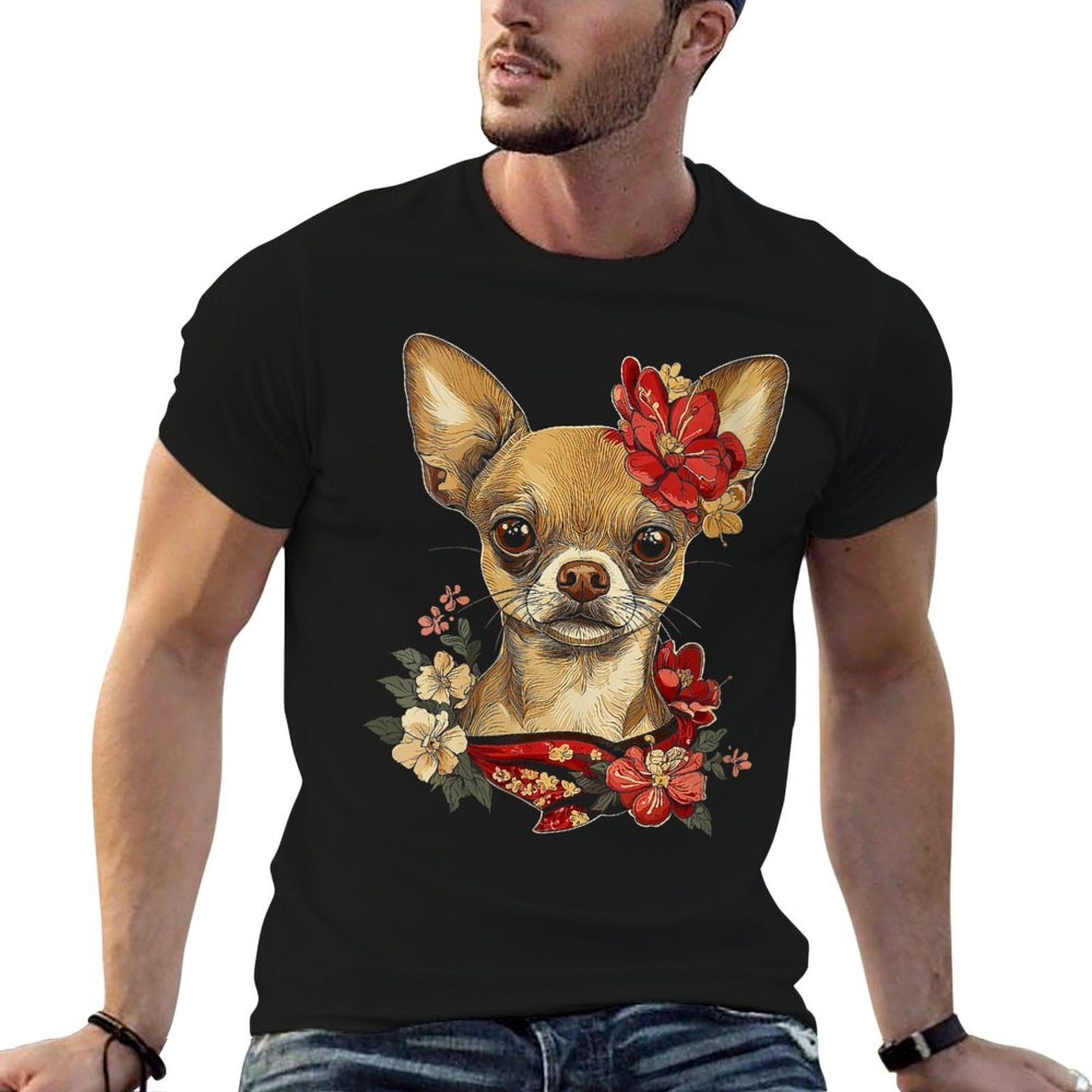 Womens Chihuahua Princess Anime  Polyester Blend T-Shirt