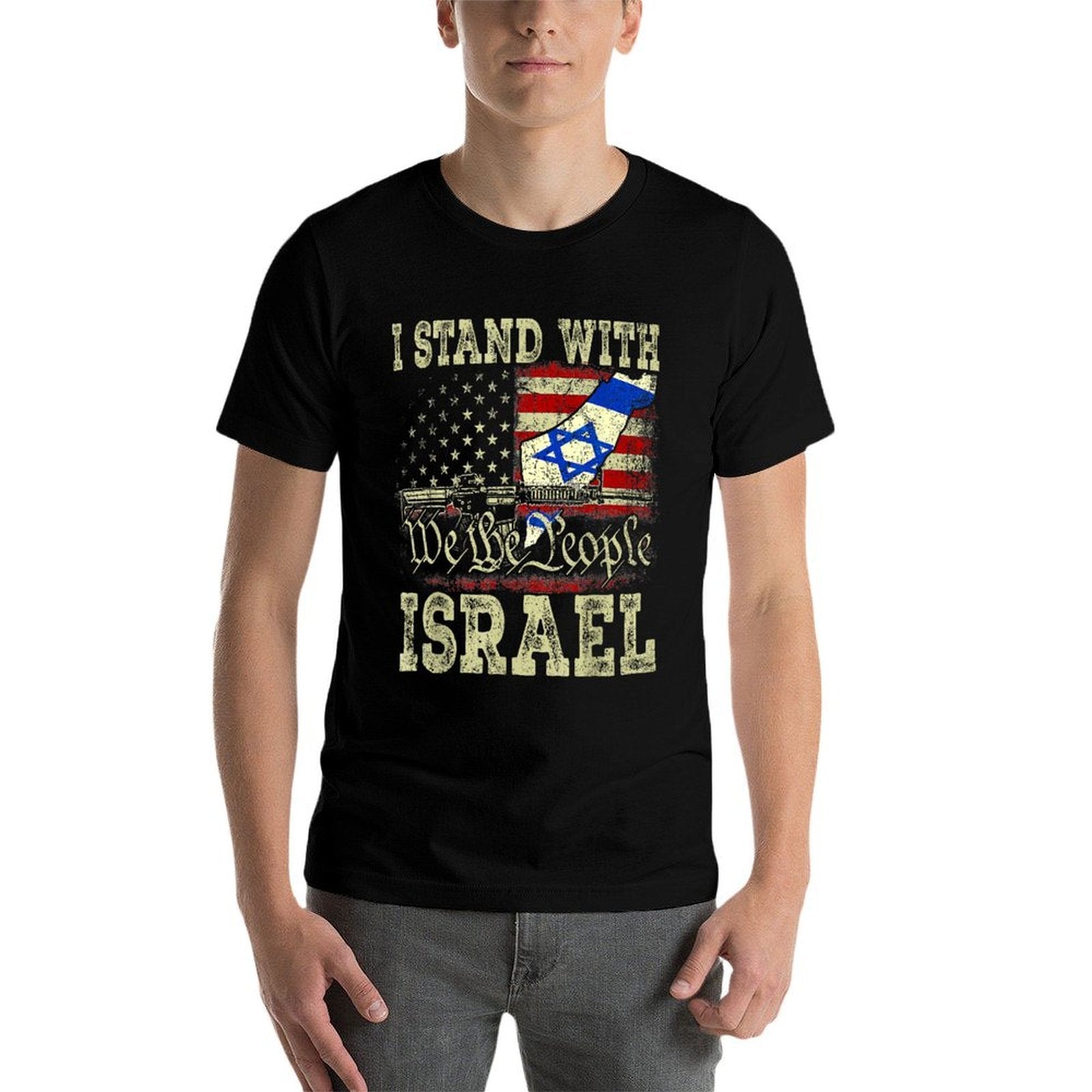 I Stand with Israel I Stand for Peace Israeli  Wrinkle-resistant T-Shirt