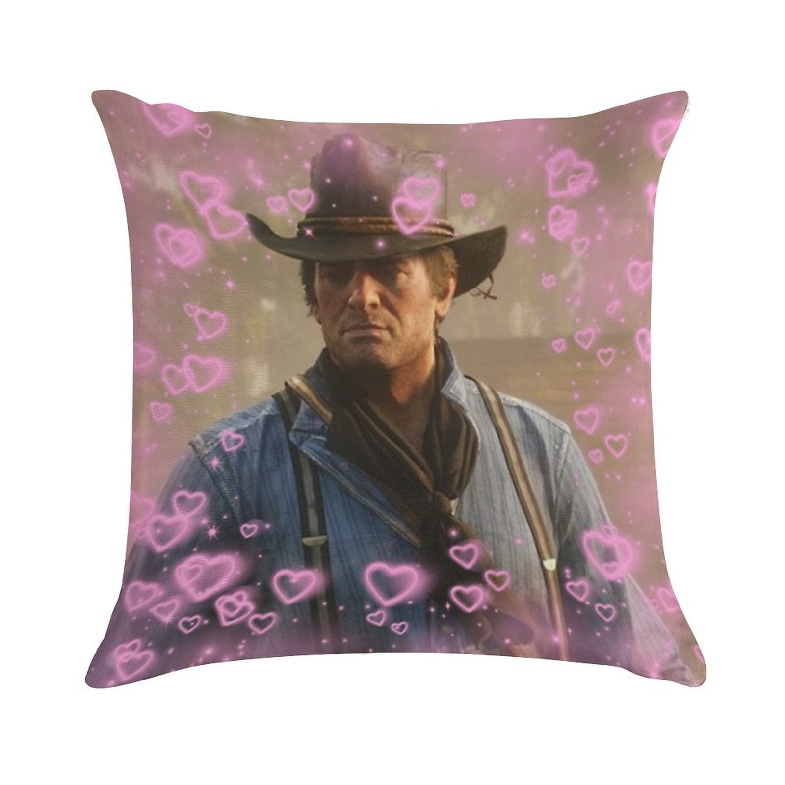Arthur Morgan Hearts Soft Durable Construction Throw Pillow