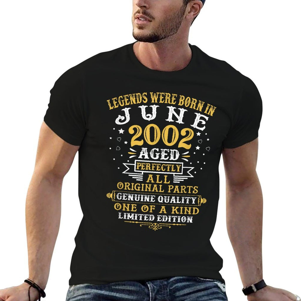 Legends Were Born In June 2002 21 Years Old 21st Birthday  Fade-proof Color T-Shirt