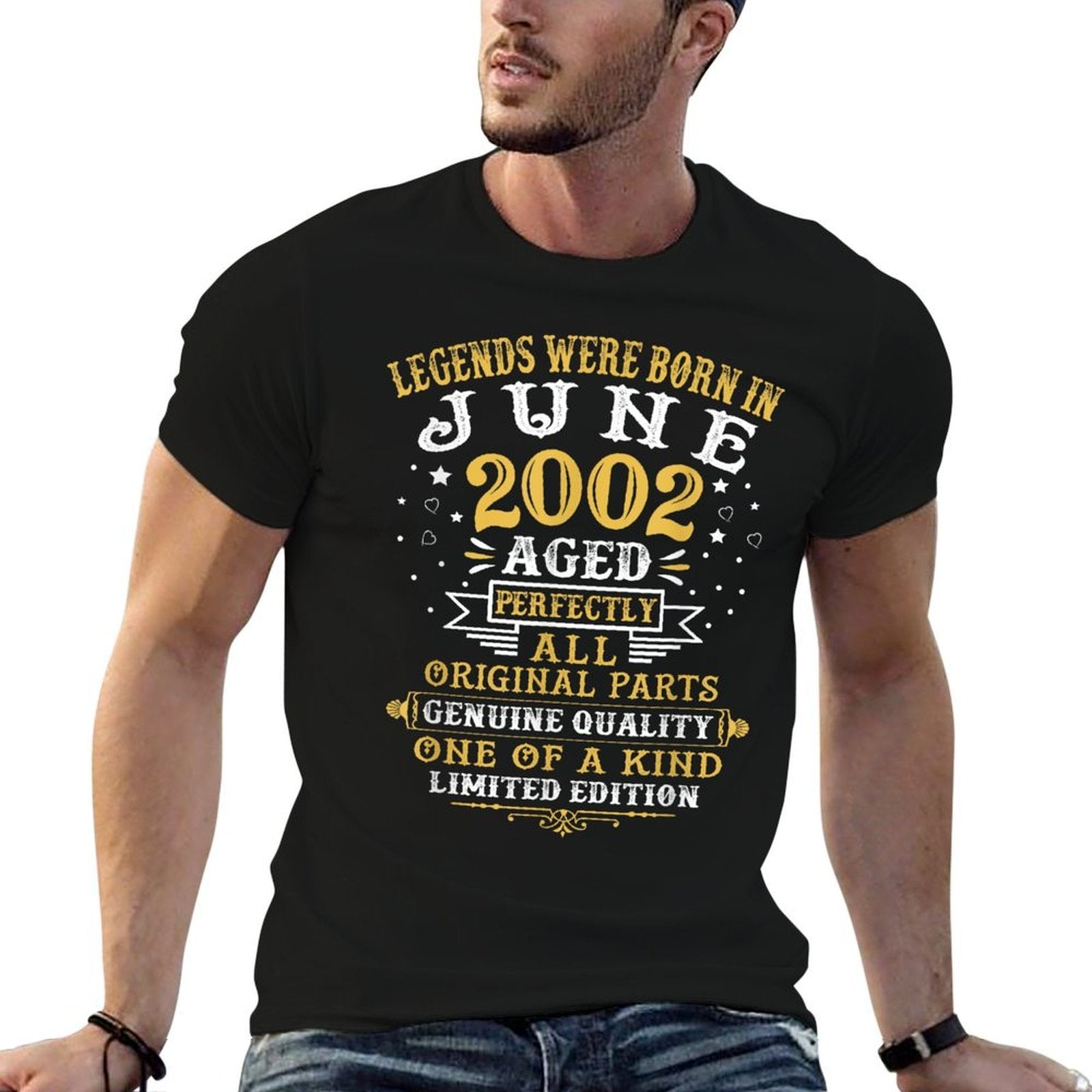 Legends Were Born In June 2002 21 Years Old 21st Birthday  Fade-proof Color T-Shirt