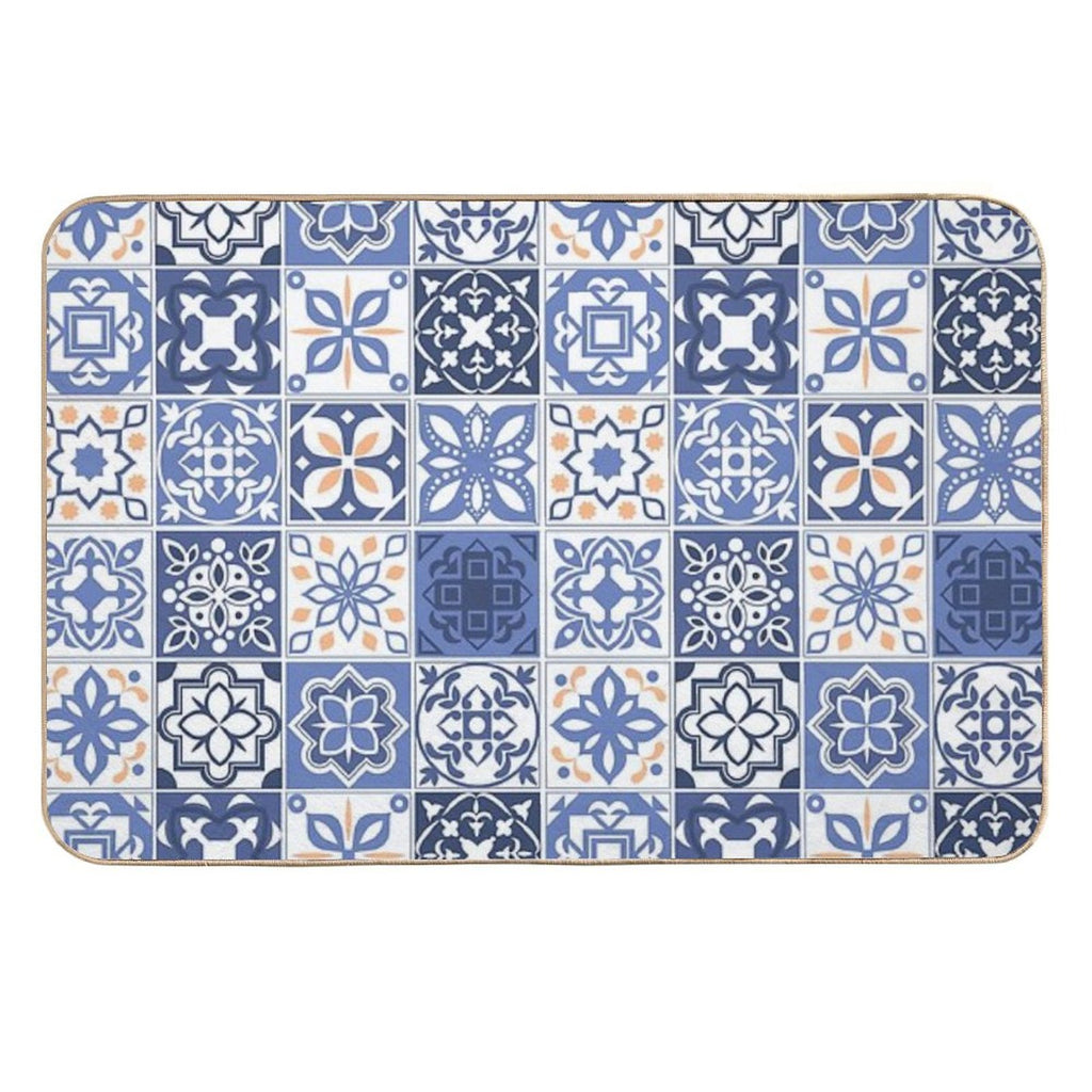 Blue Portuguese Tile  Versatile Bath Mat