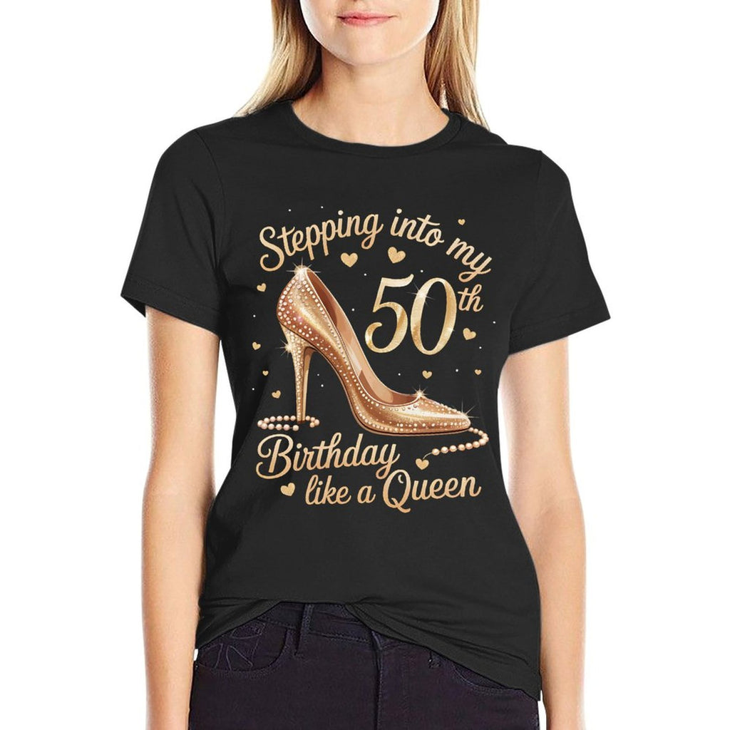 50 Year Old Gifts High Heels Stepping Into My 50th Birthday  Soft T-Shirt