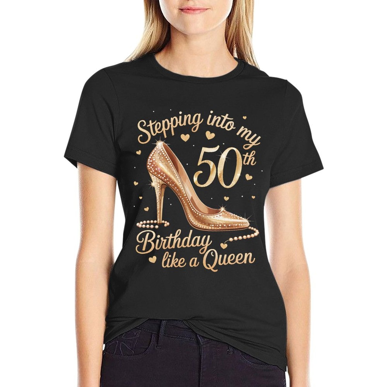 50 Year Old Gifts High Heels Stepping Into My 50th Birthday  Soft T-Shirt