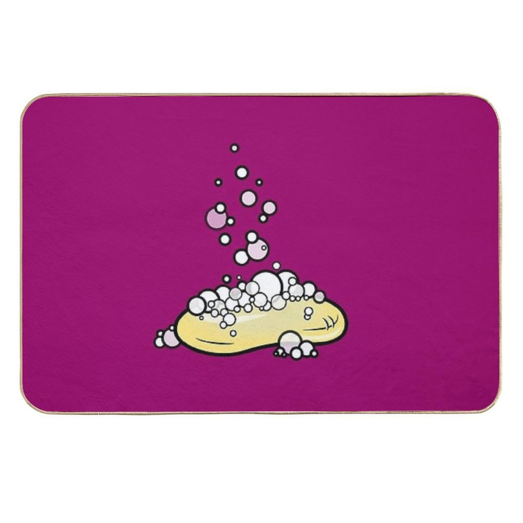 Baby Blue Soap on Purple- Colorful Bathroom Art Series  Non-Slip Bath Mat