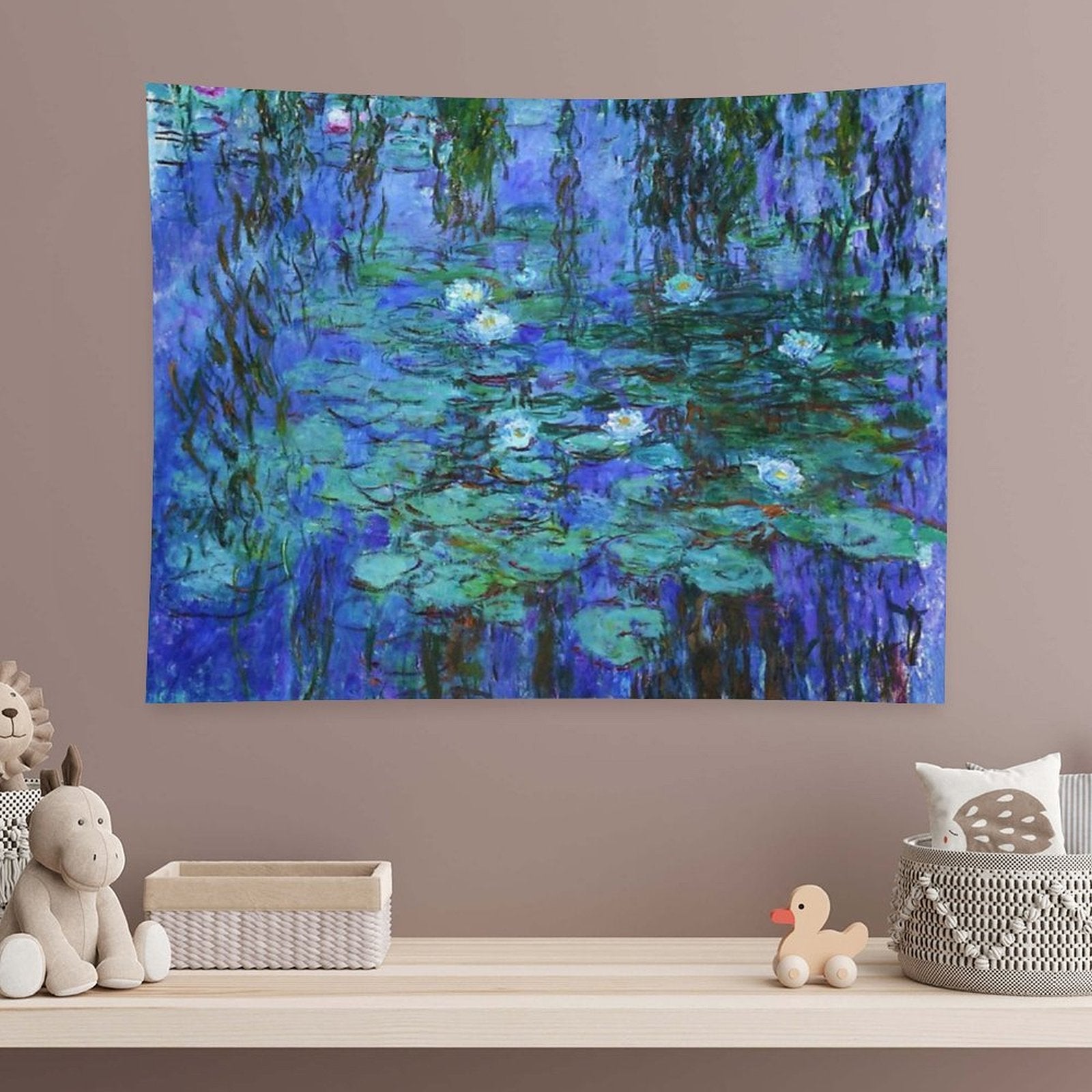 Claude Monet Water Lilies - Blue Water Lilies Tapestry