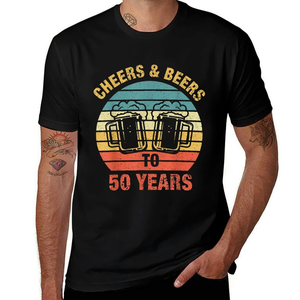 Cheers And Beers To 50 Years 50th Funny Birthday Party  Lightweight T-Shirt