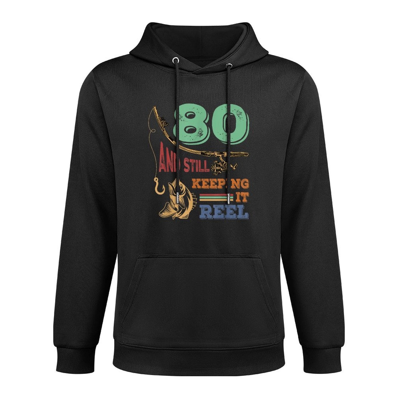 80th Birthday Fishing  Turning 80  Fisherman Mens Pun Gift Unisex Design Hoodie