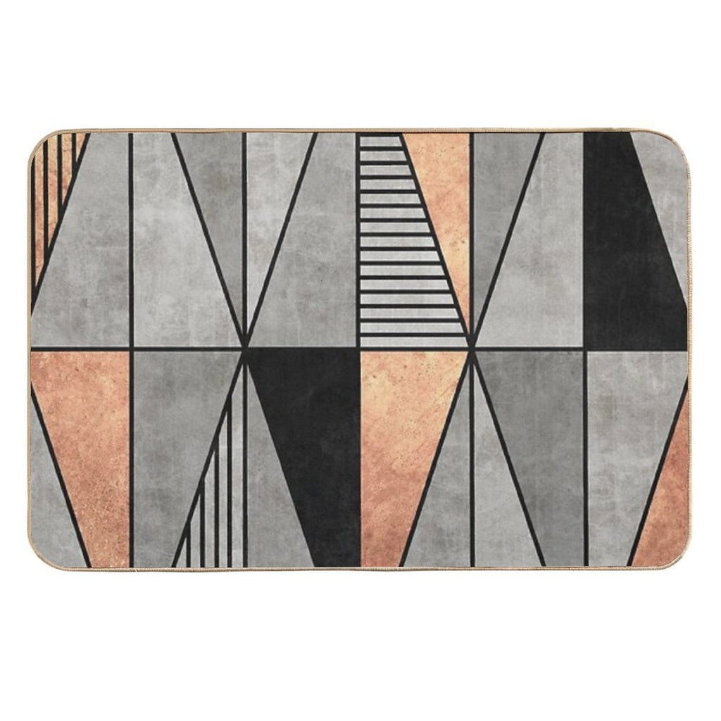 Concrete And Copper Triangles  Repositionable Bath Mat