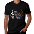 Music Is Love Treble Clef Rainbow Pride Heart Music Notes  Classic T-Shirt