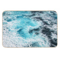 Mesmerizing Blue Ocean Waves  Easy To Clean Bath Mat