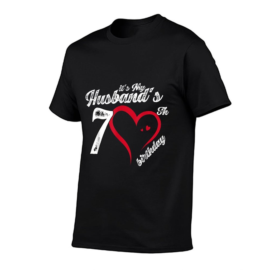 It's My Husband's 70th Birthday Vintage 70th Birthday  High-quality Stitching T-Shirt