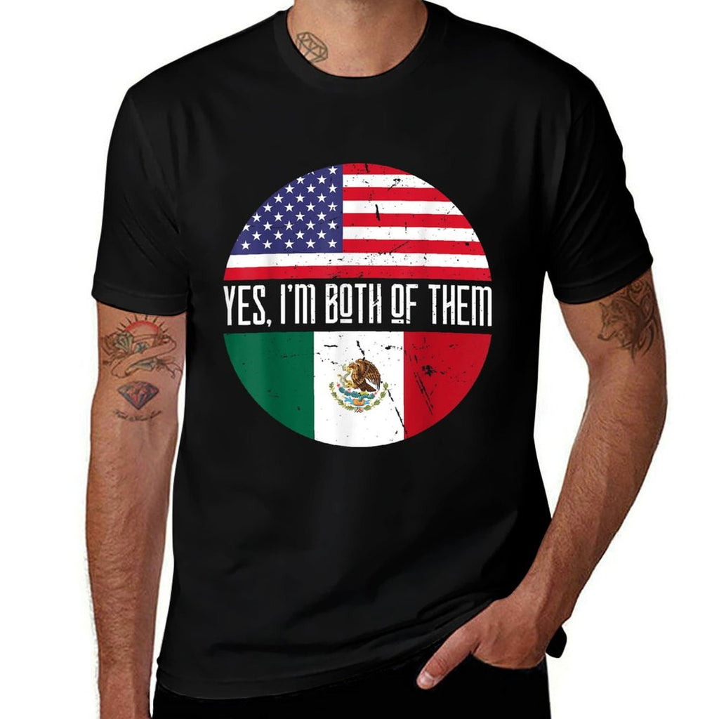Yes Im Both of Them USA Mexico Mexican Americans Dual  Vintage-inspired T-Shirt