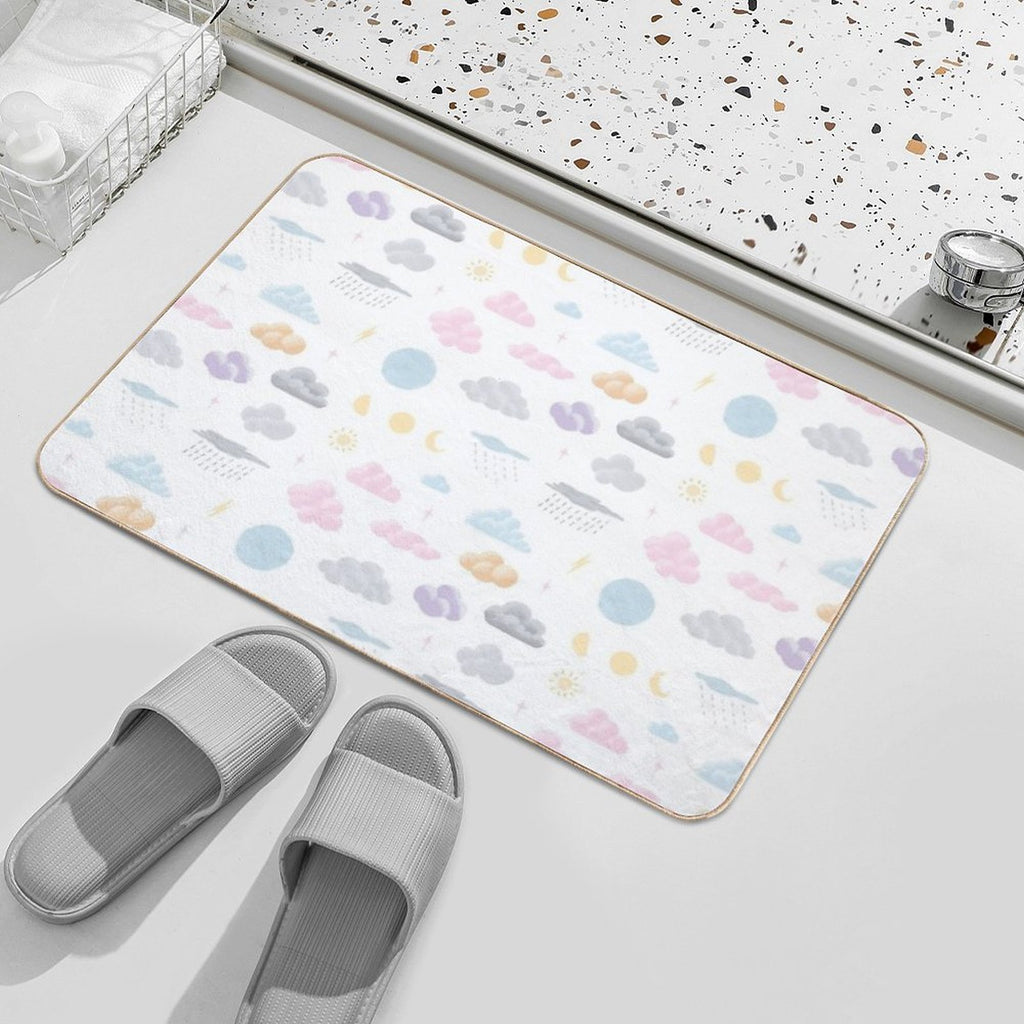 Colorful Clouds  Dirt-Trapping Bath Mat