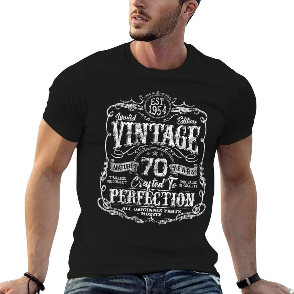 Vintage 1954 Limited Edition 70 Year Old 70th Birthday  Oversized Silhouette T-Shirt