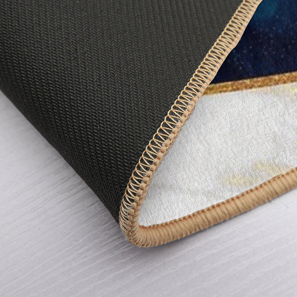 Navy Gold Stone Geometric Marble  Odorless Bath Mat