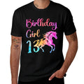 13th Birthday Horse 13 Year Old Girl Birthday Horse Lovers  Fade-proof Color T-Shirt