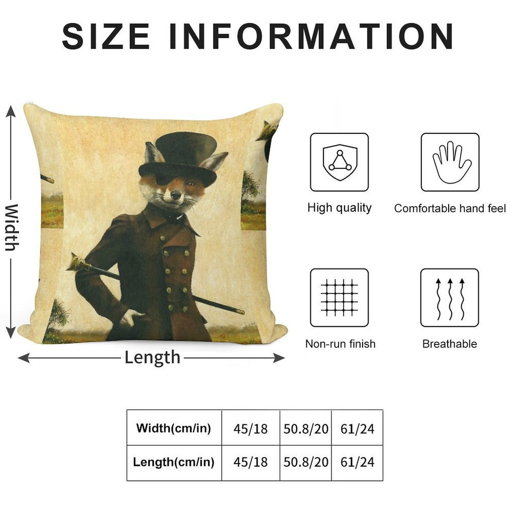 Sly Victorian Fox Soft Ultra-Soft Texture Throw Pillow