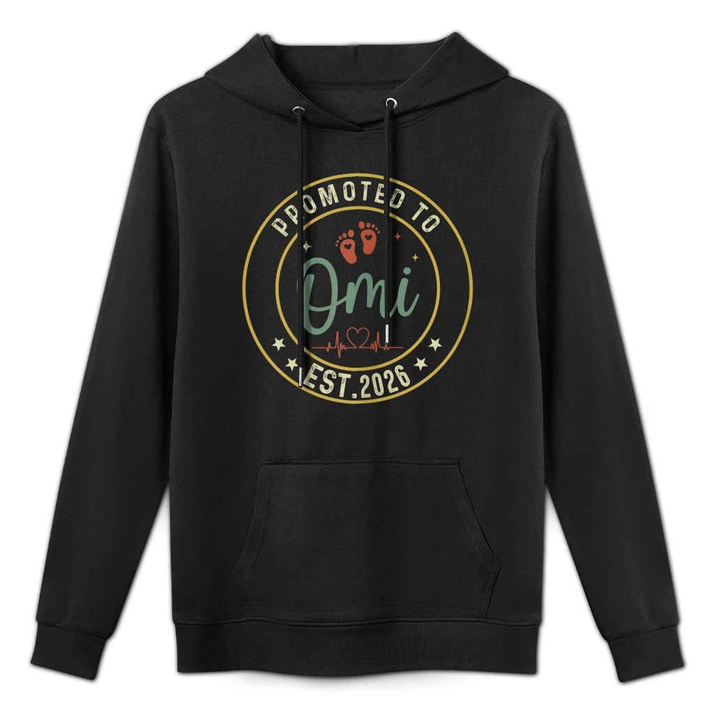 Promoted To Omi Est. 2026 Pregnancy Announcement Medium-Weight Fabric Hoodie