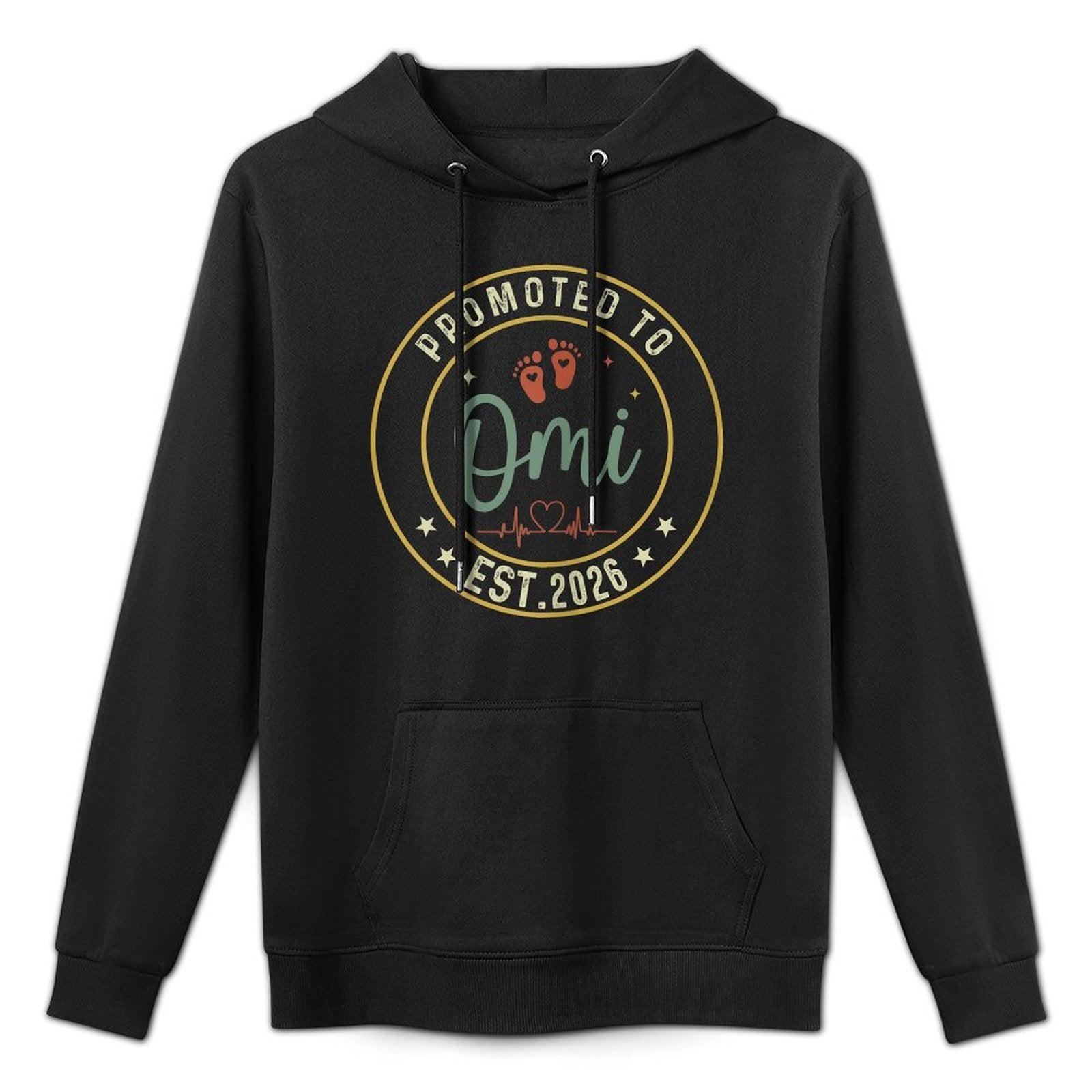 Promoted To Omi Est. 2026 Pregnancy Announcement Medium-Weight Fabric Hoodie