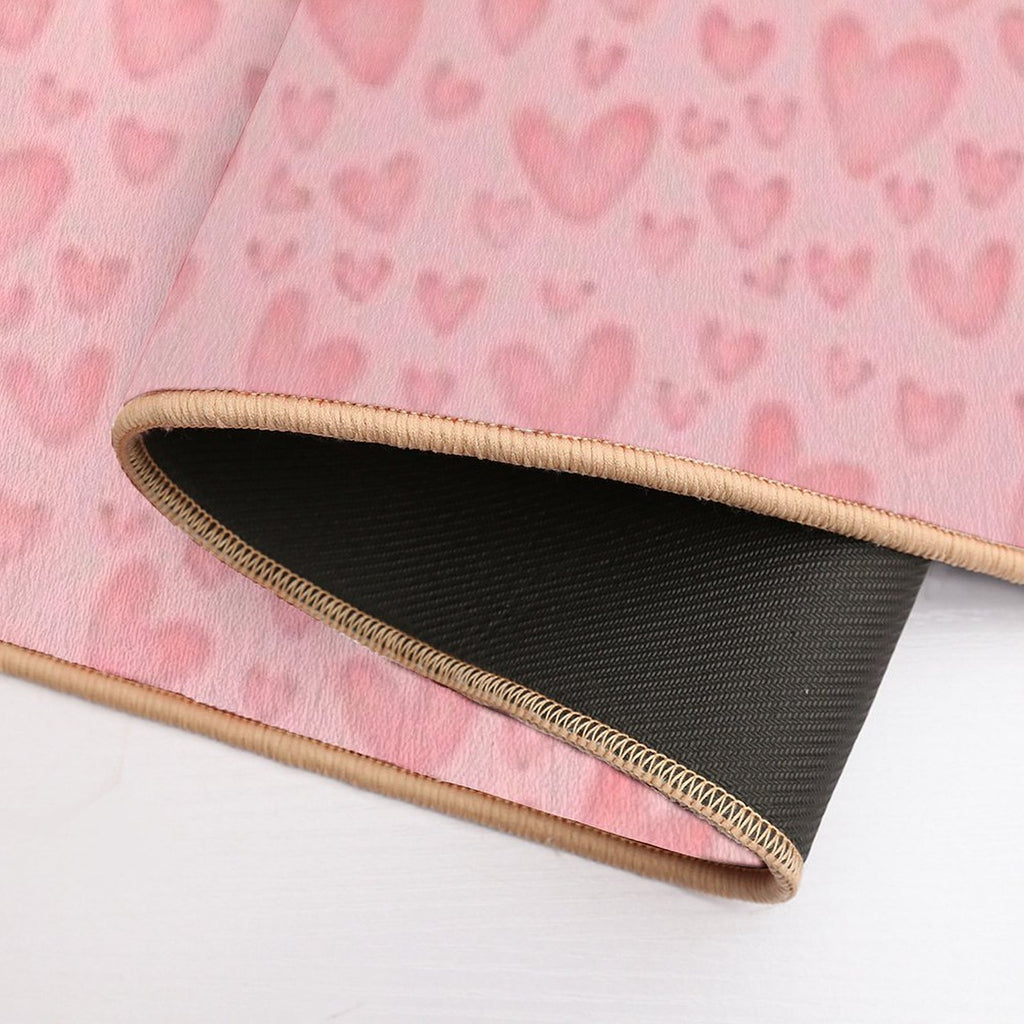 Cute Sweet Pink Hearts As Romantic Seamless Pattern Background Backdrop Wallpaper, Illustration of Love for Valentine's Day Durable Bath Mat