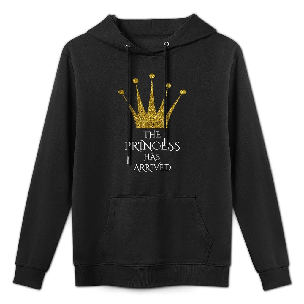 The Princess Has Arrived Girls Crown Princess Breathable Fabric Hoodie