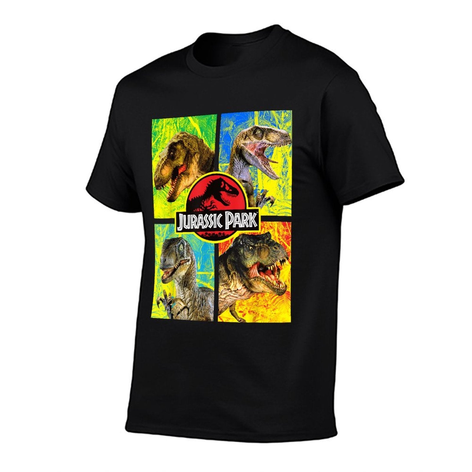 Jurassic Park Four Different Dinosaur Faces Graphic  Affordable Price T-Shirt