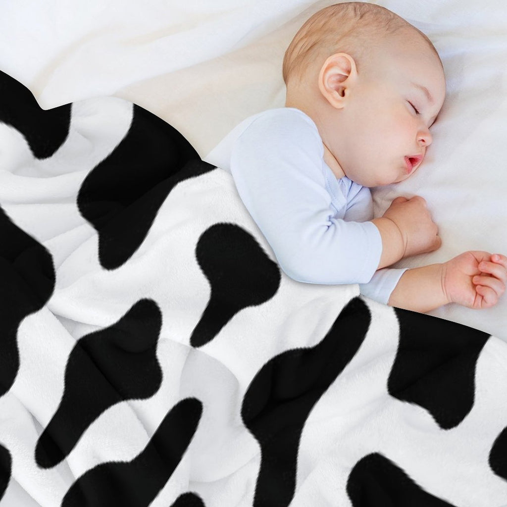 Black And White Cow Print Shrink-resistant Throw Blanket