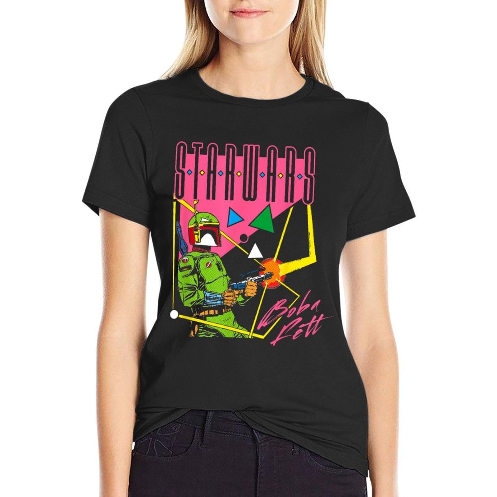 Star Wars Boba Fett 90's Retro Blast From The Past  Fade-proof Color T-Shirt