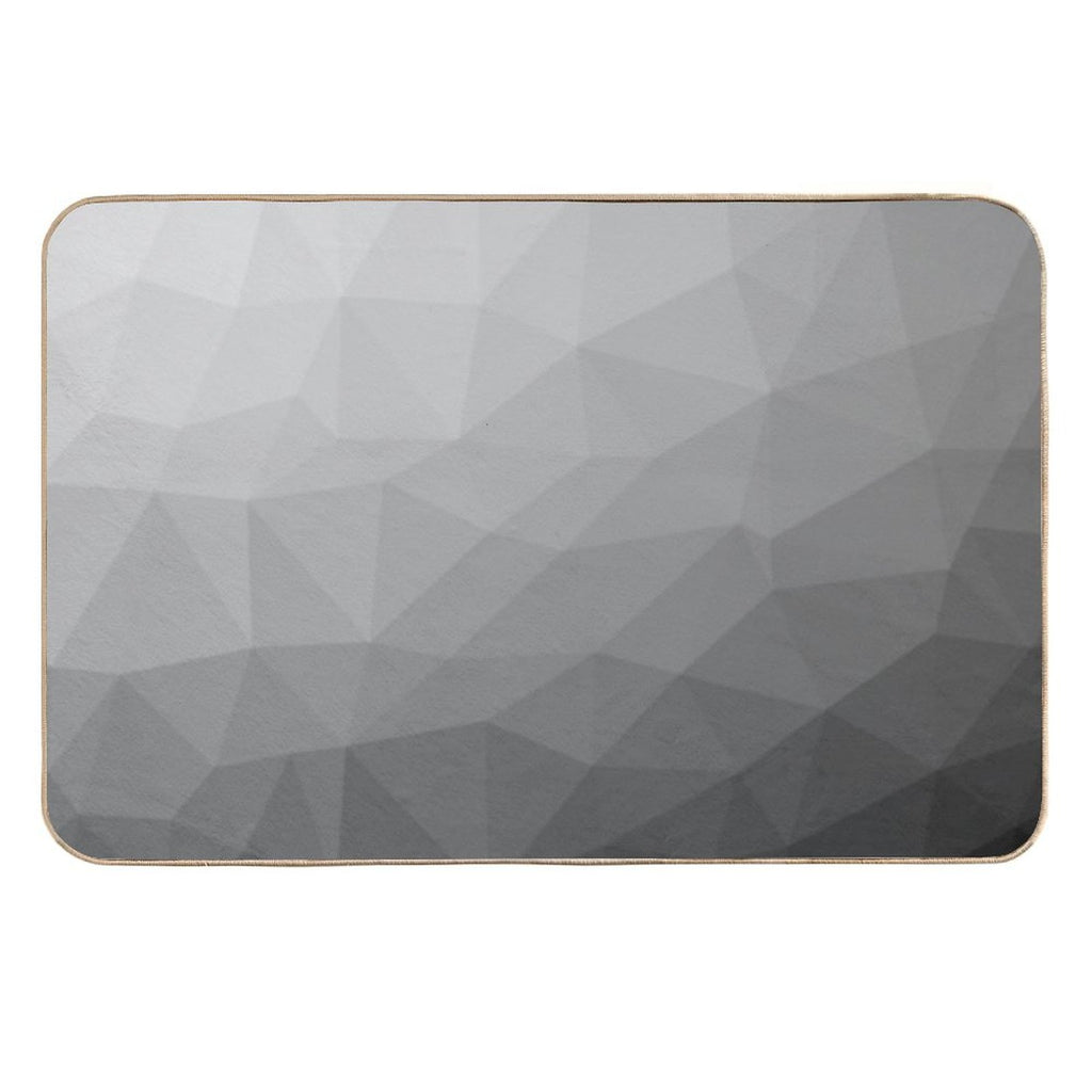 Gray Gradient Geometric Mesh Pattern Grey Elegant Design  Multi-Purpose Bath Mat