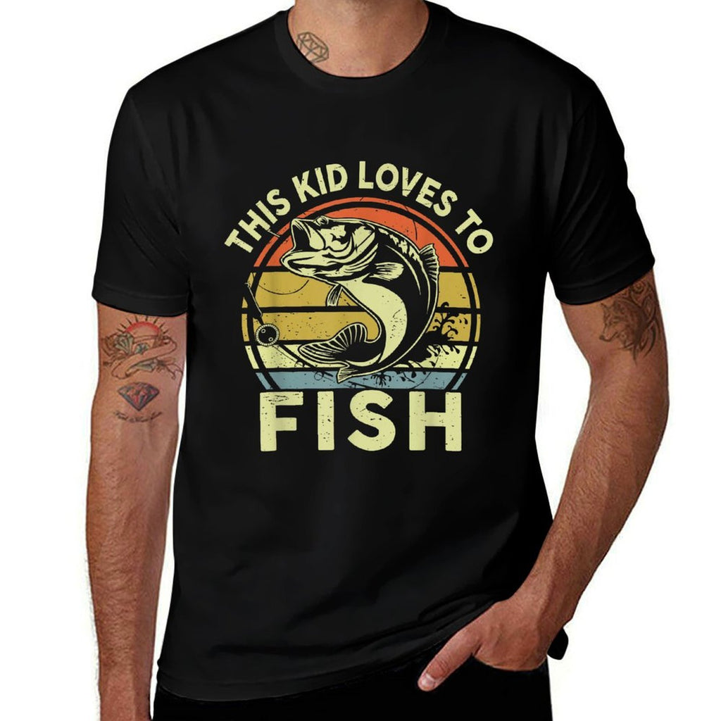 Kids Loves To Bass Fishing-Shirt Boy Toddler Funny Fisherman  Breathable T-Shirt