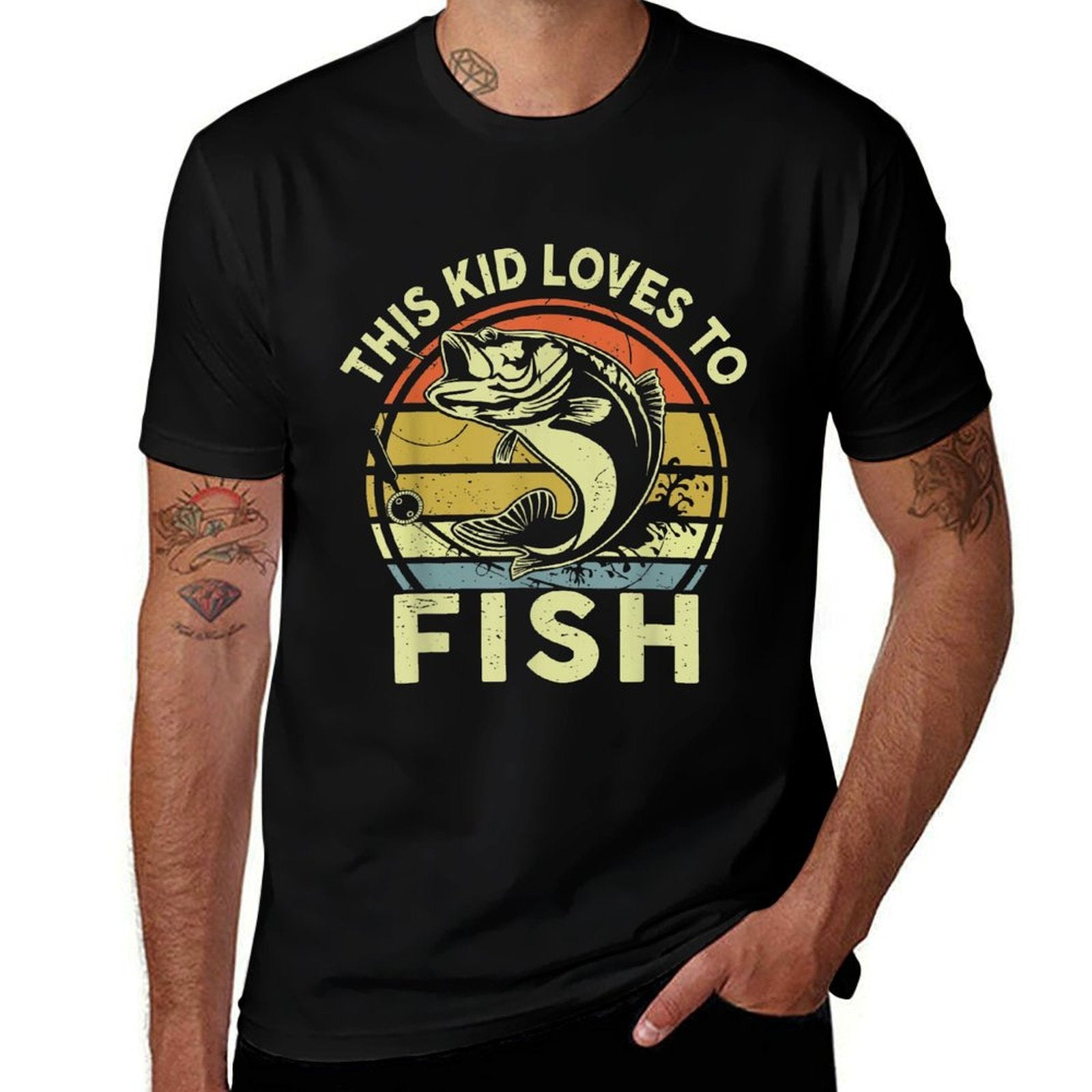 Kids Loves To Bass Fishing-Shirt Boy Toddler Funny Fisherman  Breathable T-Shirt