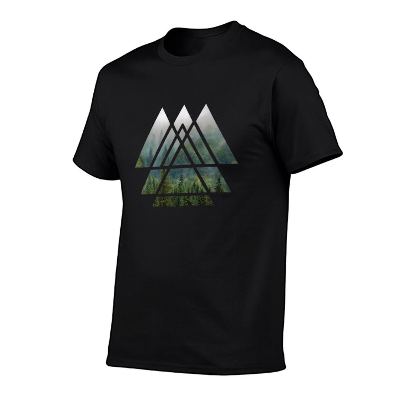Sacred Geometry Triangles - Misty Forest  Lightweight T-Shirt