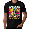 Surviving Fatherhood One Beer At A Time Skeleton Drinking  Oversized Silhouette T-Shirt